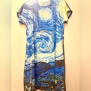 Starry Night Print Mini Dress